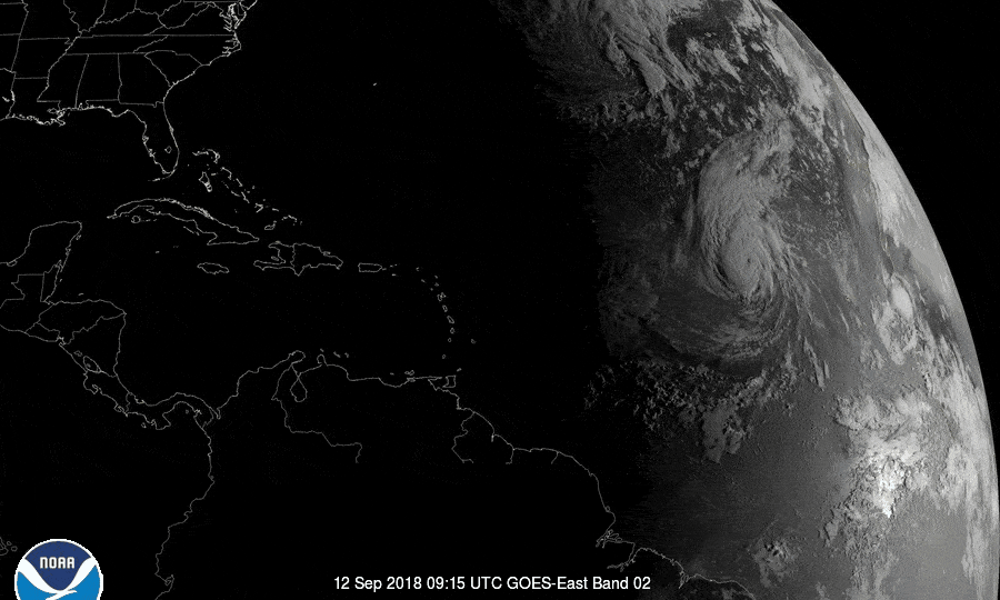 Satellite imagery shows Florence, far left, approaching U.S. Southeast (Photo: NOAA)