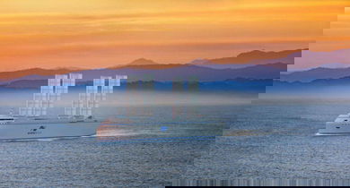 Proposed ship of future with sails