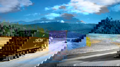 CMA CGM container on truck