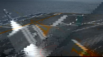 missile launching from warship