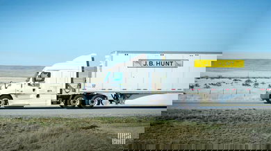 J.B. Hunt truck on highway