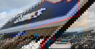 front entrance of Lowe's store