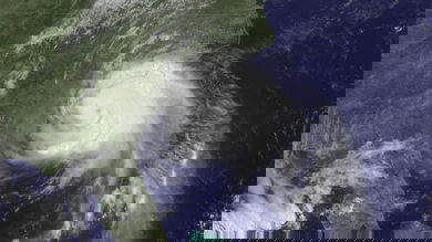 Satellite image of Hurricane Arthur off the U.S. Southeast Coast, July 2014.