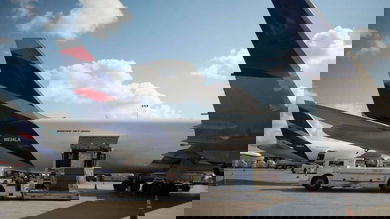 Big cargo plane getting loaded