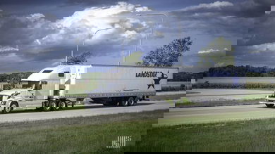 Landstar truck on highway