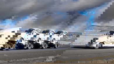 Truck hauling other trucks