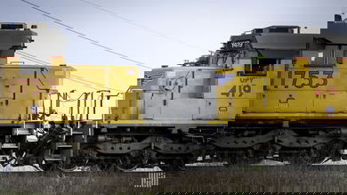 A photograph of two railcars.