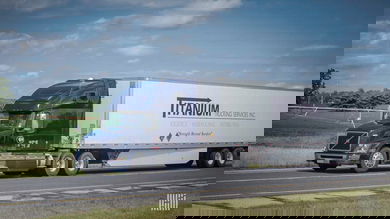 A tractor-trailer of Titanium Transportation Group. Titanium's U.S. brokerage helped increase revenue in the first quarter.