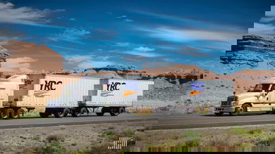 YRC Freight double in the desert