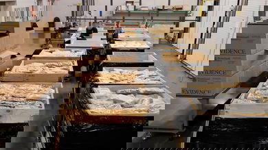 Wooden pallets filled with $6 million worth of marijuana found at the US-Canada border.
