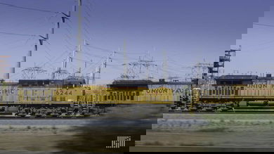 A photograph of a train