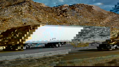 Freightliner truck on highway