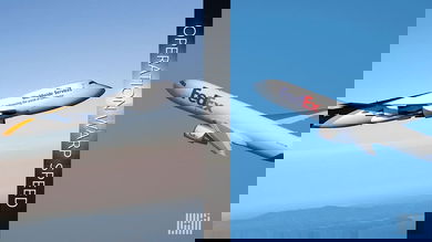 Split screen of UPS jumbo jet on left and FedEx cargo plane on right, with Operation Warp Speed logo down the middle. It's all about COVID vaccine delivery.