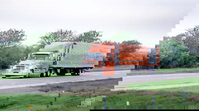 A tractor-trailer of Skelton Truck Lines. Most of the company is being solid at a premium price because of the COVID-19 vaccine rollout.