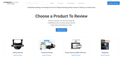 A page view from the new FreightWaves Ratings site.