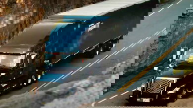 A tractor-trailer from Canadian trucking company Titanium Transportation Group