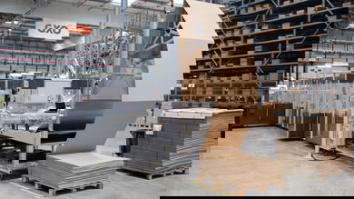 Picture of machine used to custom make cardboard boxes