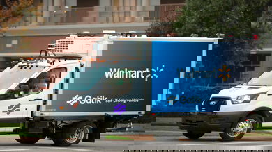 White box truck with Walmart logo