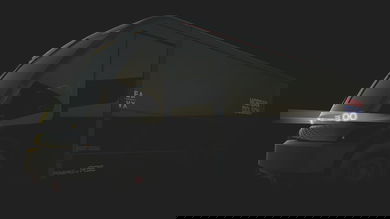 Artist rendering of black delivery van