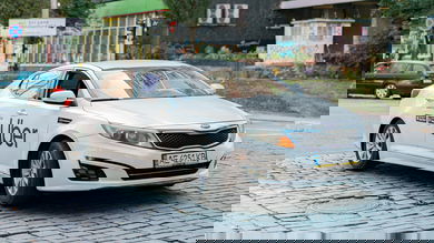 Uber delivery car in Ukraine
