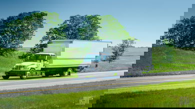 white box truck on roadway
