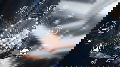Illustration of e-commerce technology