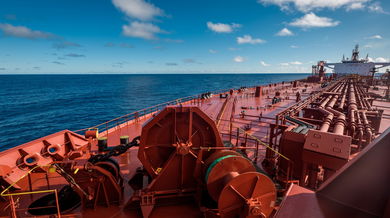 photo of large crude tanker; large ships are earning less than small ships