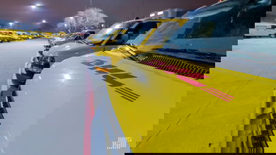 DHL delivery vans parked in a row