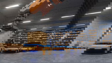 robot moving items in warehouse