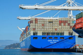 Container ship at Port of Oakland