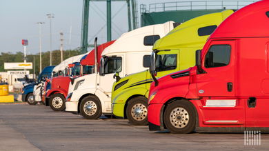 Trucks at truck stop