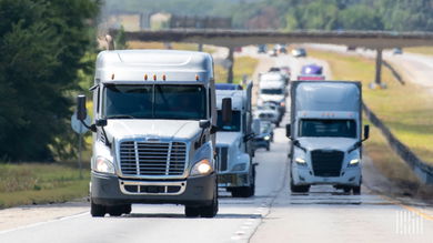 Trucks on the highway