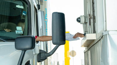 truck driver at border crossing