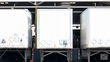 White pup trailers being loaded at an LTL terminal