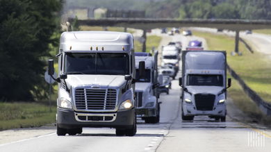 Trucks on the highway