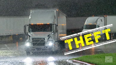 Truck with theft imposed on picture